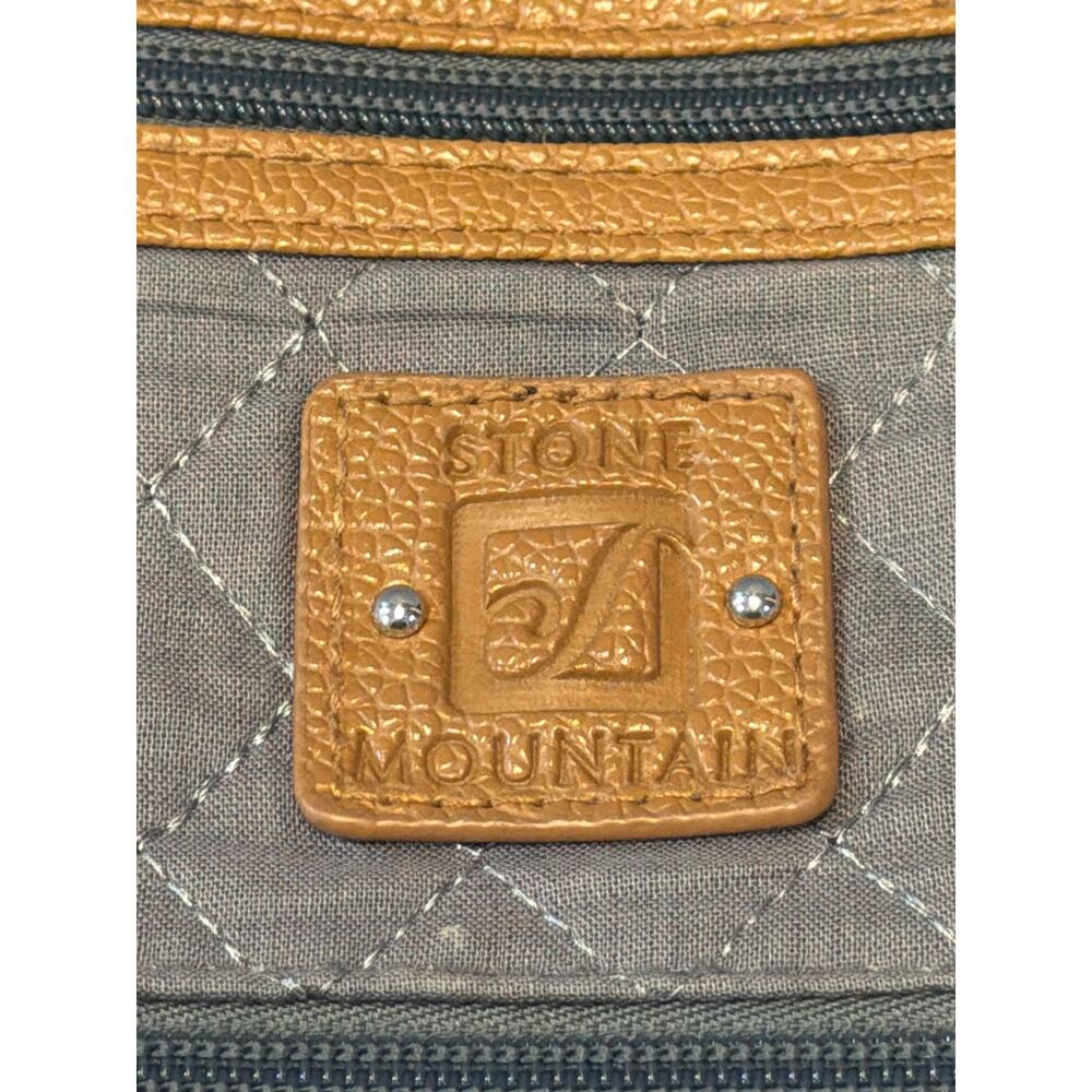 Stone Mountain Gray Cotton Leather Accent Crossbody Bag Purse 9 x 11" Quilted - Picture 2 of 6